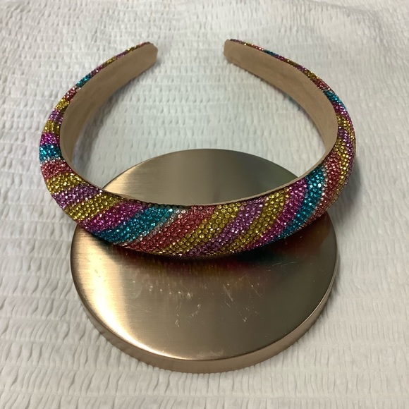 🌼 Pastel Hairband Multicolor Rhinestone Headband NWOT - Picture 2 of 5